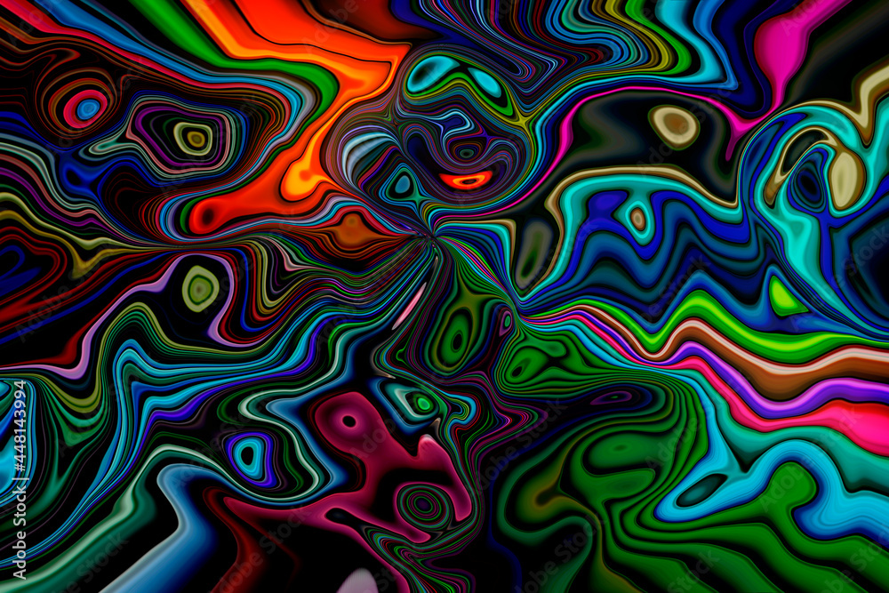 Abstract textured neon multicolored background