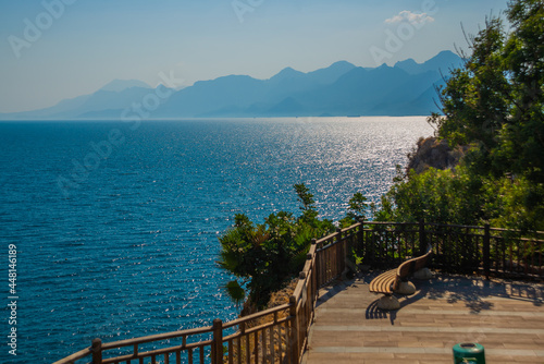 ANTALYA, TURKEY: Beautiful sunny public city Ataturk Park in Antalya.