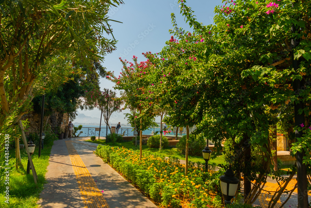 ANTALYA, TURKEY: Beautiful sunny public city Karaalioglu park in Antalya. ANTALYA, TURKEY: Beautiful sunny public city Karaalioglu park in Antalya.