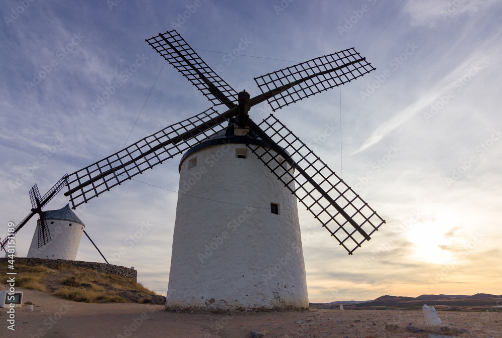 Sunset in the town of Consuegra in Toledo (Spain)