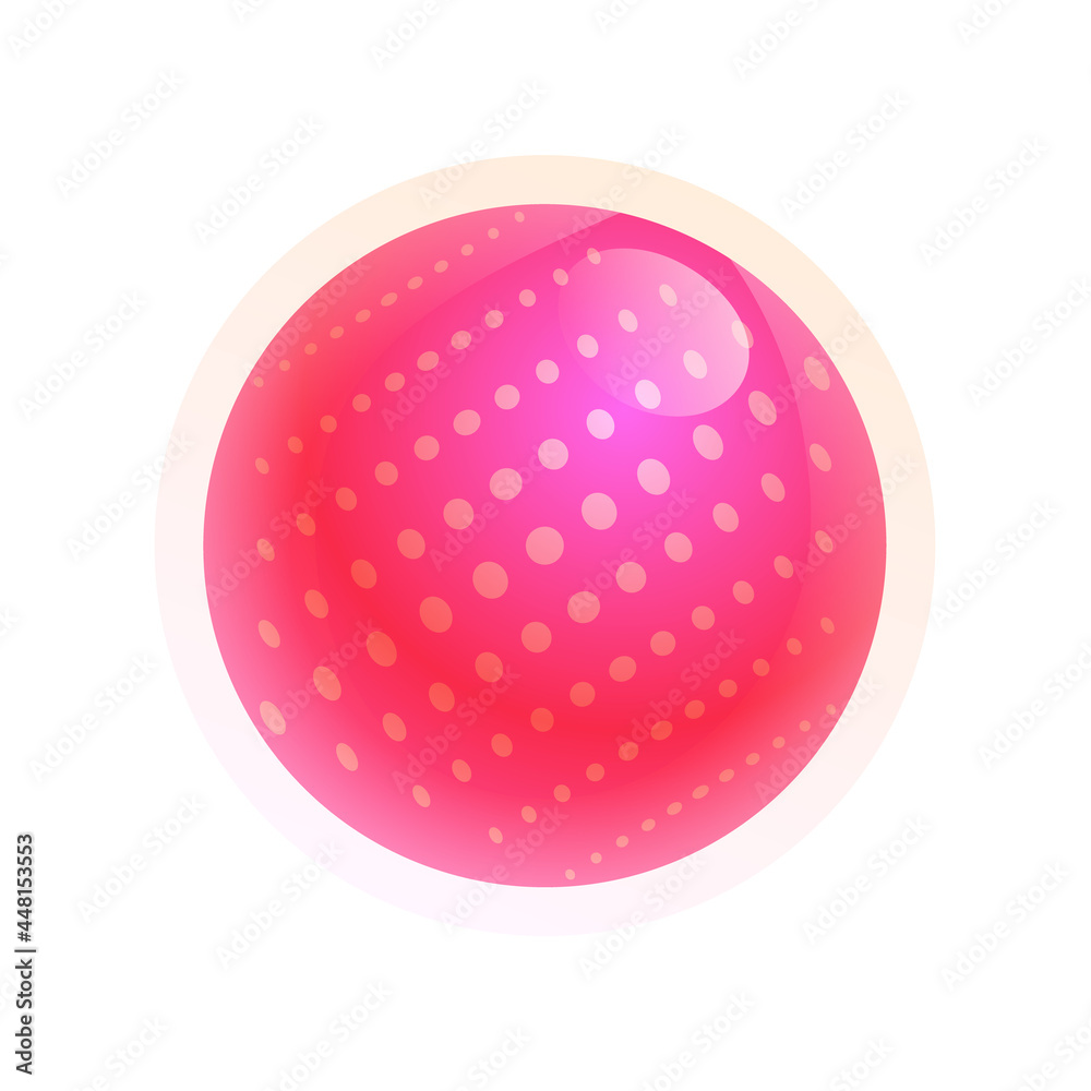 Pink polka dot planet round space object on white background Pink polka dot planet round space object on white background
