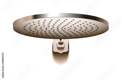 Round shower head sprinkler isolated on white background