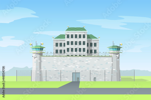 gray color prison with chain metal fence