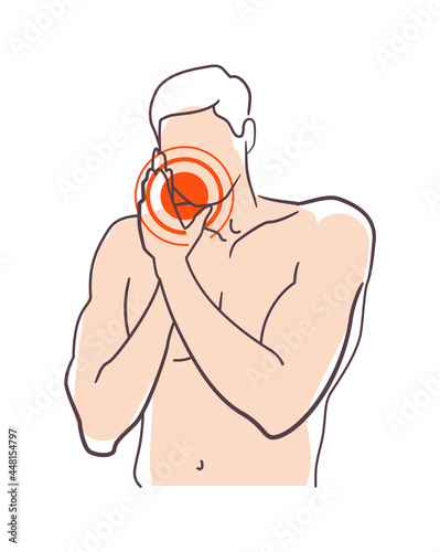 Young man suffering from dental pain, dentistry problem treat