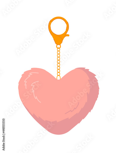 Heart shape keychain charm trinket pendant isolated on white