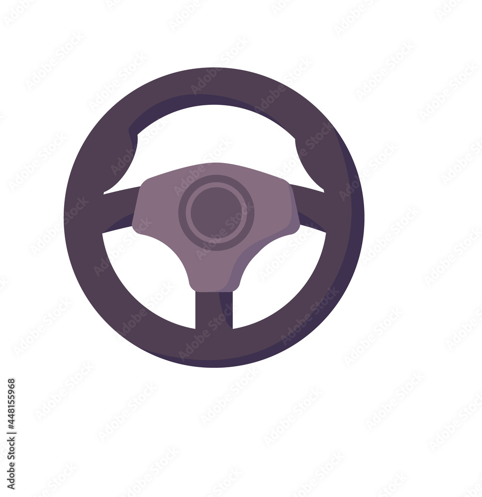 Steering wheel driving school symbol on white background Steering wheel driving school symbol on white background