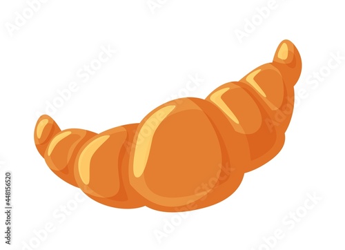 Fresh baked french croissant isolated on white background