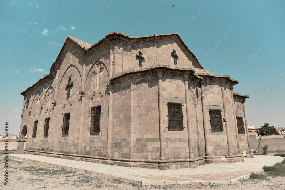 St. Theodoros Trion Church (Uzumlu Kilise) established in 19th century by Ottoman Empire in Derinkuyu Turkey with its seljuk magnificent architecture St. Theodoros Trion Church (Uzumlu Kilise) established in 19th century by Ottoman Empire in Derinkuyu Turkey with its seljuk magnificent architecture