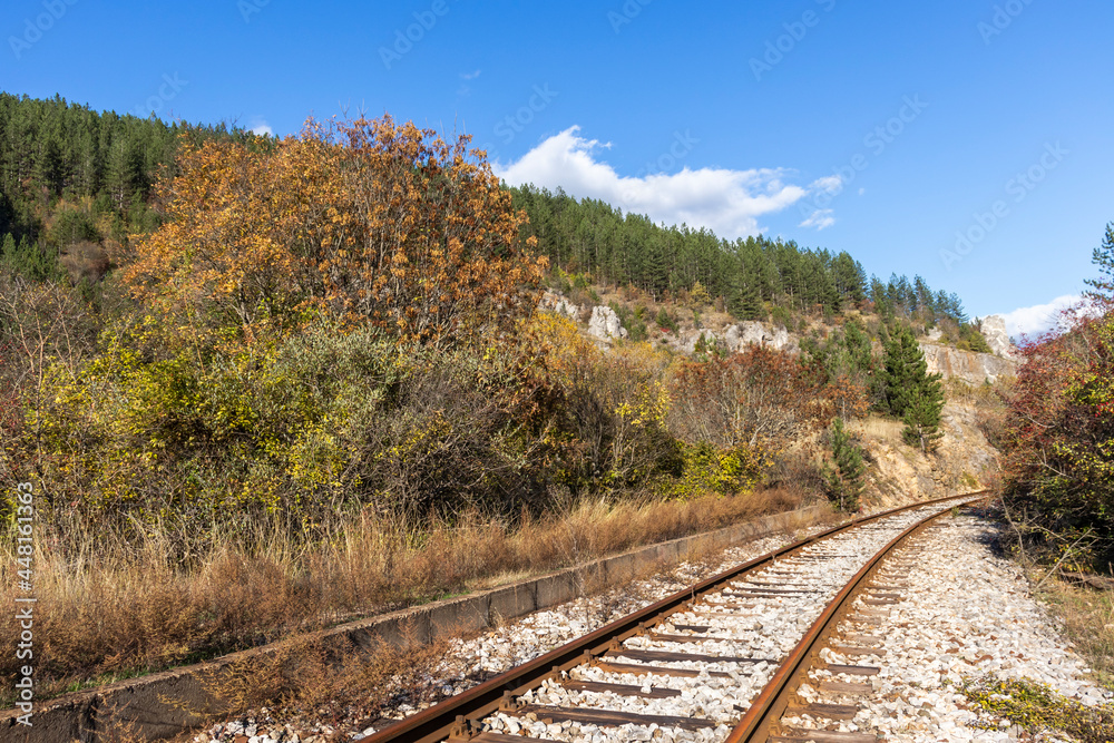 Fototapeta premium Landscape of Nishava river gorge, Balkan Mountains, Bulgaria