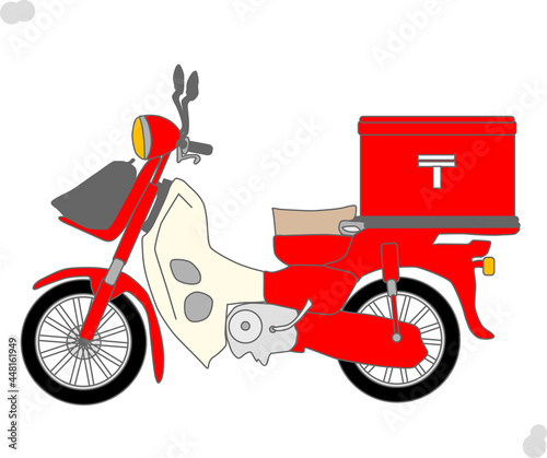 かわいい郵便バイクのイメージ