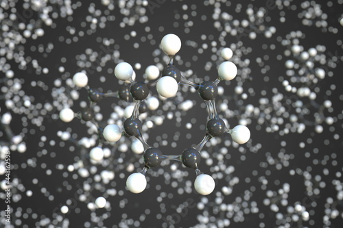 Cycloheptatriene molecule, scientific molecular model, 3d rendering © Alexey Novikov