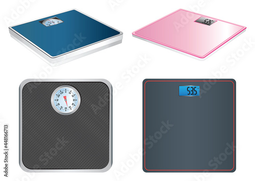 Electronic and mechanical scales. Bathroom scales.