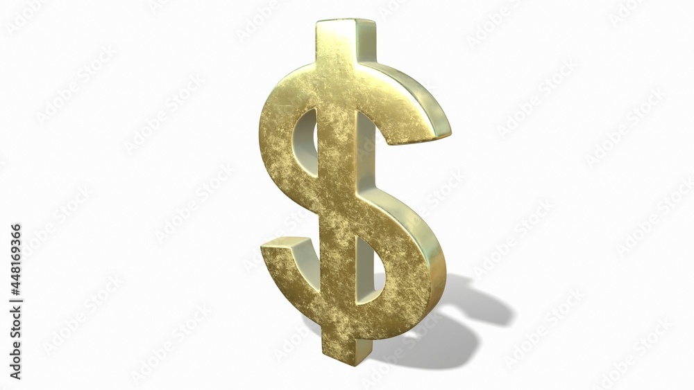 Gold dollar sign on a white background 3d-rendering Gold dollar sign on a white background 3d-rendering