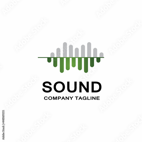 music sound wave logo icon vector, speaker and headset