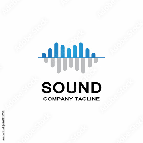 music sound wave logo icon vector, speaker and headset