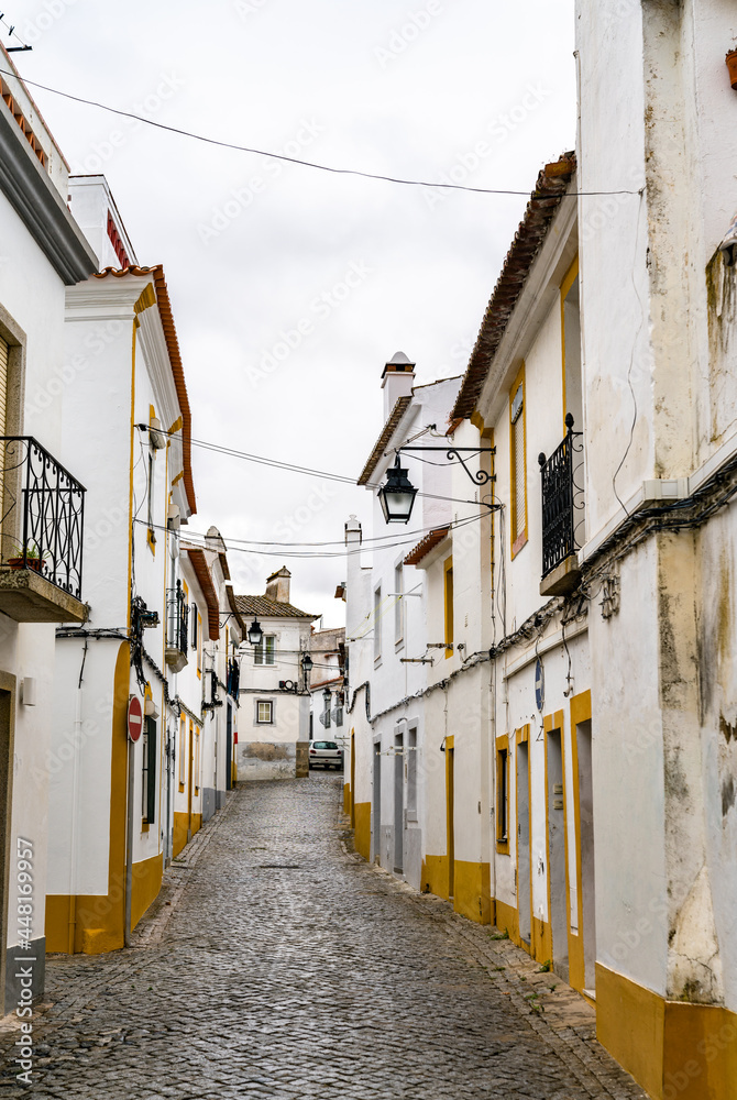 Architecture of the old town of Evora in Portugal