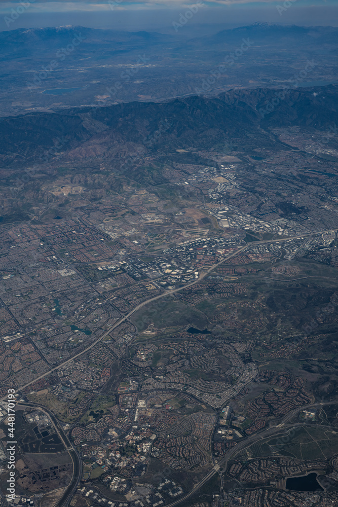 2021-07-30 A CALIFORNIA SUBURB AND MOUNTAIN RANGE FROM 3000 FEET