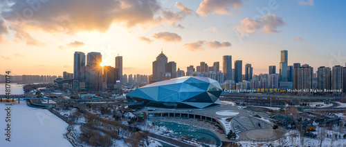 Tableau sur toile shenyang city at sunset