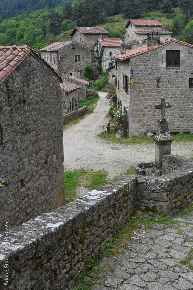 Medieval village, Chalencon, Auvergne, France