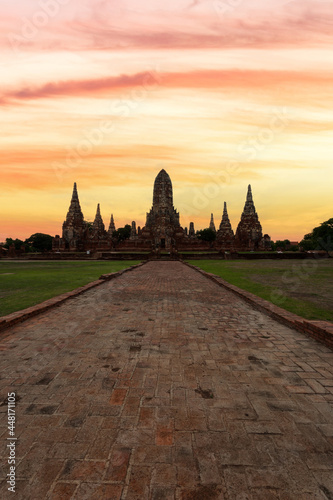 Old temple Wat Chaiwatthanaram of Ayutthaya Province © Southtownboy Studio