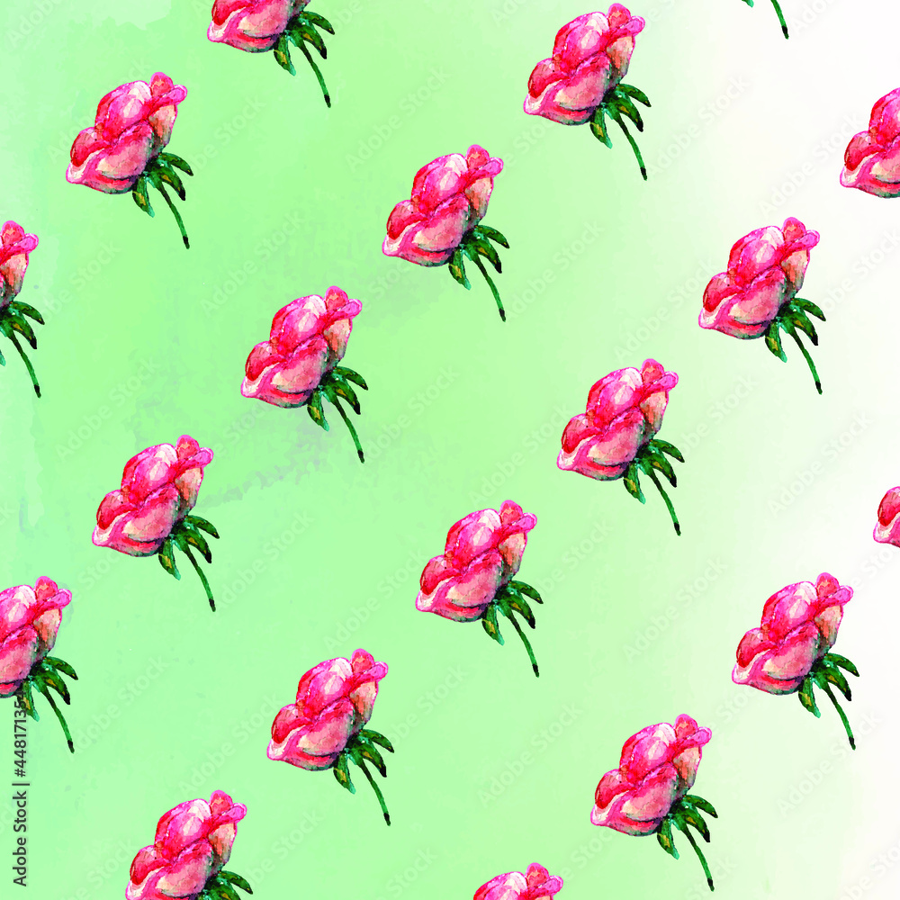 Rose flower pattern for background template