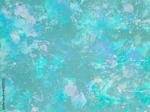 Navy Abstract Fluid. Cobalt Watercolor Shape. Blue Grunge Geometric. Azure Texture Water. Paint Wallpaper. Design Geometric. Art Stain. Splash Ink. © Surendra