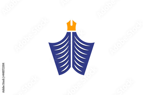 Book With Pen Education Logo Vector
