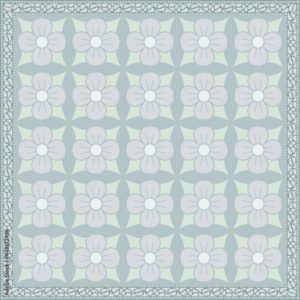 scarf pattern design on red. Geometric ornament with frame, border. Bandanna, shawl, scarf, tablecloth design for textile fabric print scarf pattern design on red. Geometric ornament with frame, border. Bandanna, shawl, scarf, tablecloth design for textile fabric print