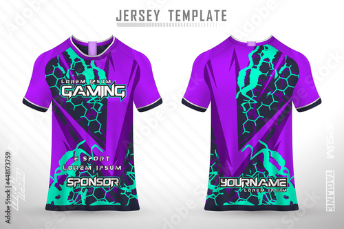 Front back tshirt design. Sports design for football, racing, cycling, gaming jersey vector