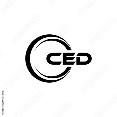 CED letter logo design with white background in illustrator, vector logo modern alphabet font overlap style. calligraphy designs for logo, Poster, Invitation, etc.