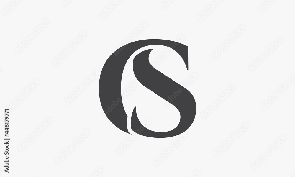 CS letter logo isolated on white background.
