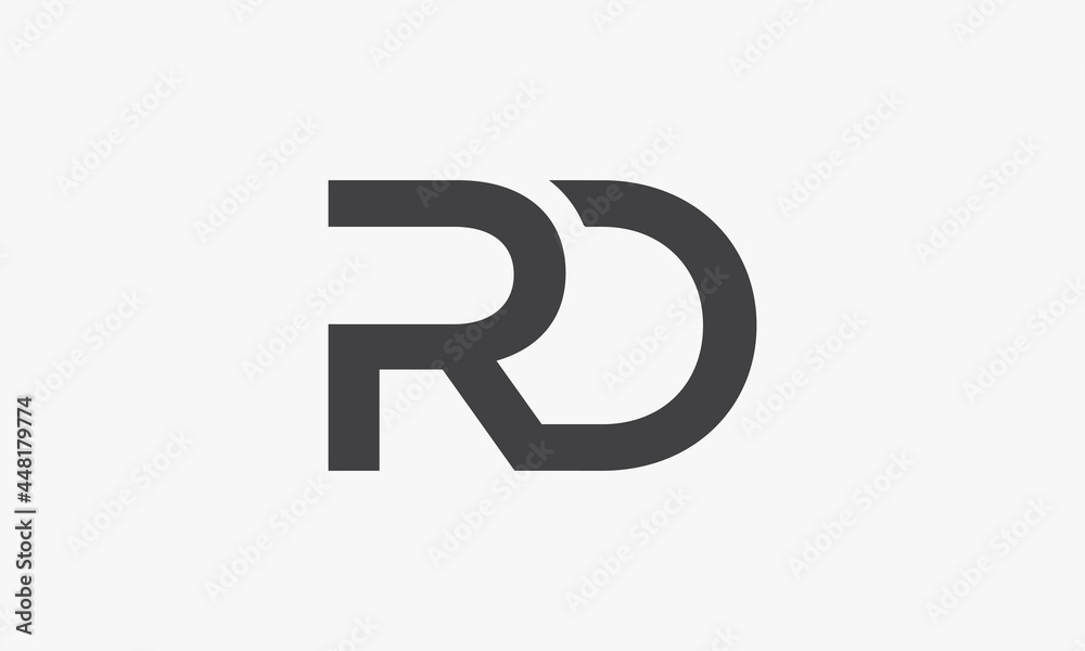 RD letter logo isolated on white background. RD letter logo isolated on white background.