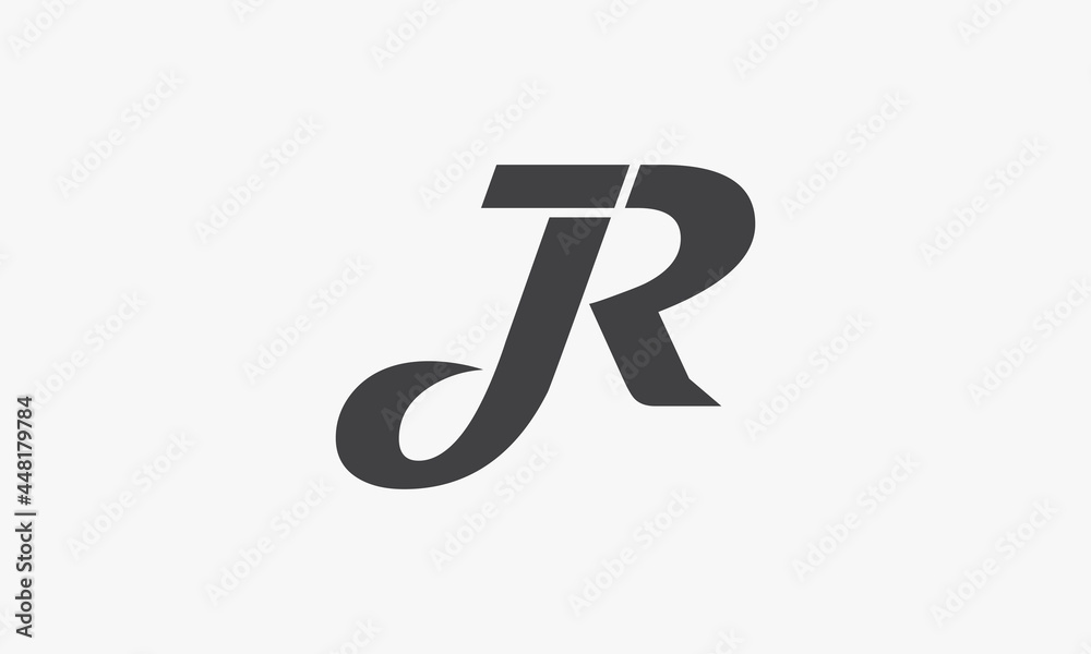 JR letter logo isolated on white background. JR letter logo isolated on white background.