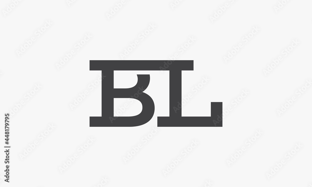BL letter logo isolated on white background. BL letter logo isolated on white background.