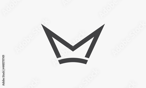 simple crown letter M logo isolated on white background.