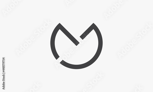 slice letter M logo isolated on white background.