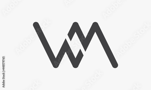 Slika na platnu WM letter logo isolated on white background.