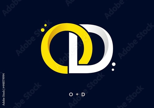 Yellow and white color of OD initial letter