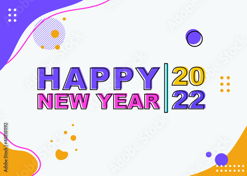 2022 Happy new year design template. Logo Design for calendar, greeting cards or print. Minimalist design trendy backgrounds for branding, banner, cover, card. Vector illustration.