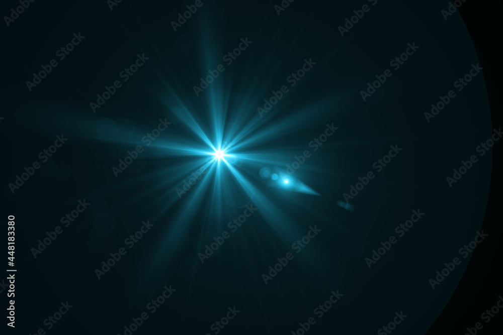 lens flare effect on black blackground