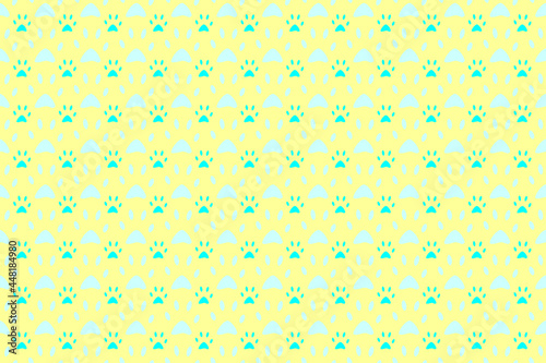 Seamless wallpaper with tiled cute dog footprints on a light yellow background.