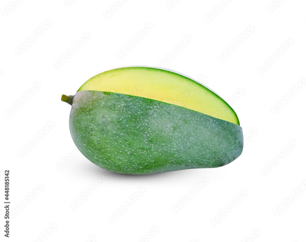 green mango on white background green mango on white background
