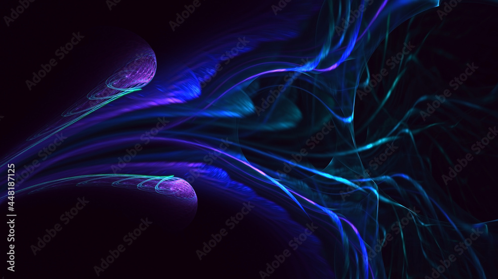 Fototapeta premium 3D rendering abstract multicolor fractal light background