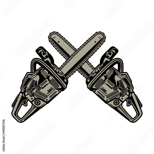 Chainsaw, isolated on a white background