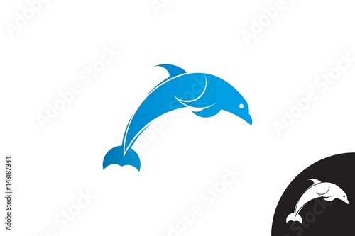 dolphin logo. very suitable for icons  symbols  t-shirts  initials  companies  businesses  zoo  etc