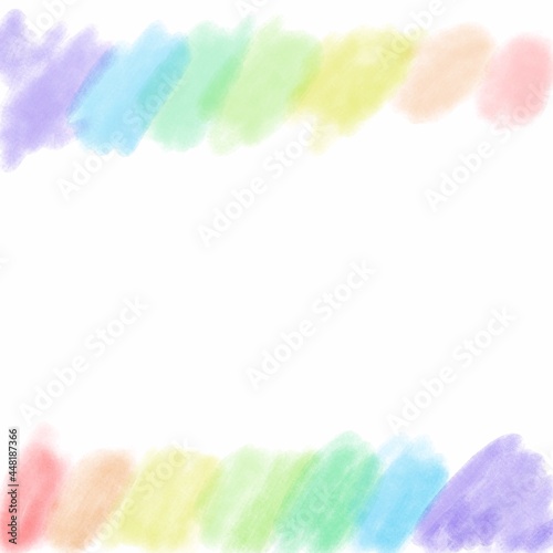 colorful rainbow colors on a white background It's a watercolor effect and random direction. There is a copy space for your text.