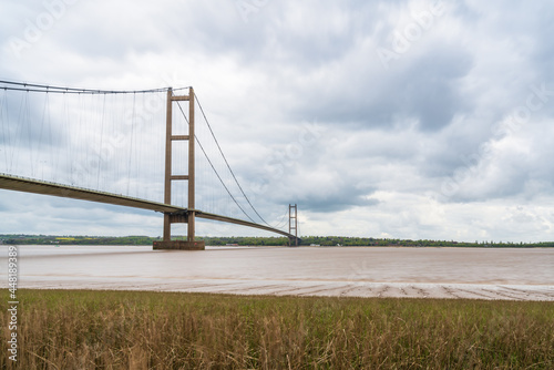 Grey clouds over the Humber Bridge, seen from Barton-Upon-Humber in North Lincolnshire, England, UK © Bernd Brueggemann