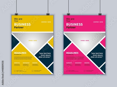 Creative vector business brochure, flyer, magazine cover & poster template. 2 page flyer design. Modern flyer design.