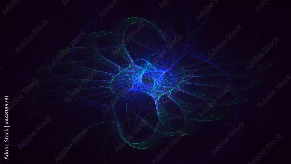 3D rendering abstract multicolor fractal light background