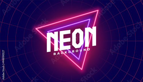 neon background with red and purple triangle shape